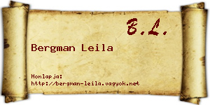 Bergman Leila névjegykártya